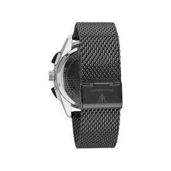 MASERATI herenhorloge met donkergrijze roestvrijstalen armband