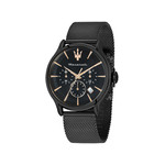MASERATI Men's Watch with Black Stainless Steel Strap - View 1