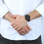 MASERATI men's watch with black stainless steel bracelet - view worn 1