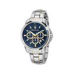 Montre MASERATI homme bracelet acier inoxydable bicolore jaune - vue 1