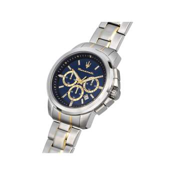 MASERATI herenhorloge met tweekleurige gele roestvrijstalen armband
