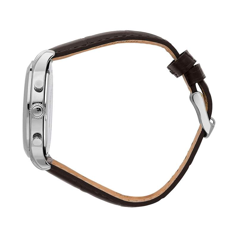 Montre MASERATI homme acier bracelet cuir marron - vue 2