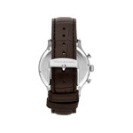 Montre MASERATI homme acier bracelet cuir marron - vue 3