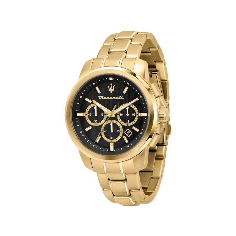 Montre MASERATI homme bracelet acier inoxydable doré jaune - vue 1