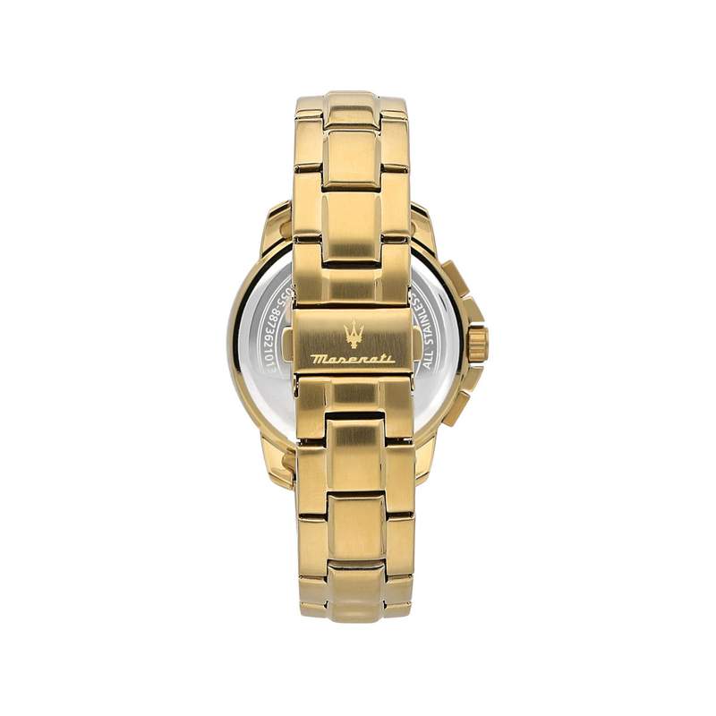 Montre MASERATI homme bracelet acier inoxydable doré jaune - vue 3