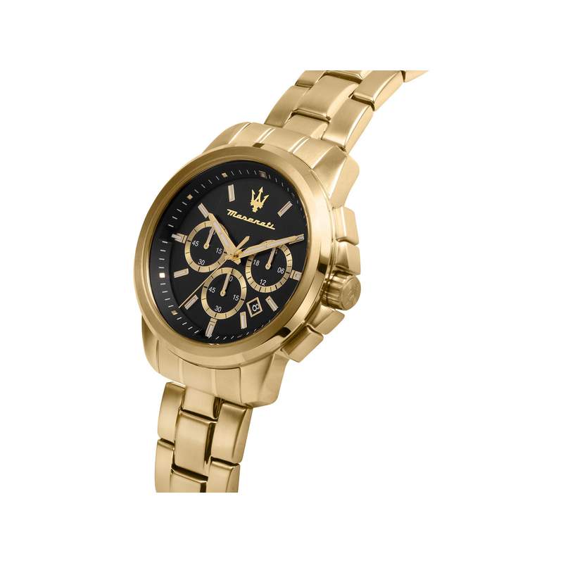 Montre MASERATI homme bracelet acier inoxydable doré jaune - vue 4