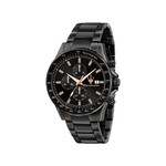 Montre MASERATI homme bracelet acier inoxydable noir - vue 1