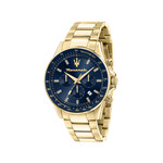 Montre MASERATI homme bracelet acier inoxydable doré jaune - vue 1