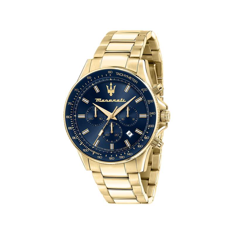 Montre MASERATI homme bracelet acier inoxydable doré jaune - vue 1