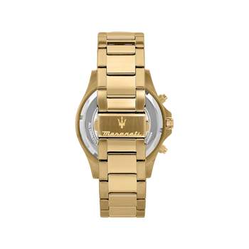MASERATI herenhorloge met gouden roestvrijstalen armband
