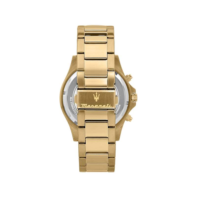 Montre MASERATI homme bracelet acier inoxydable doré jaune - vue 3