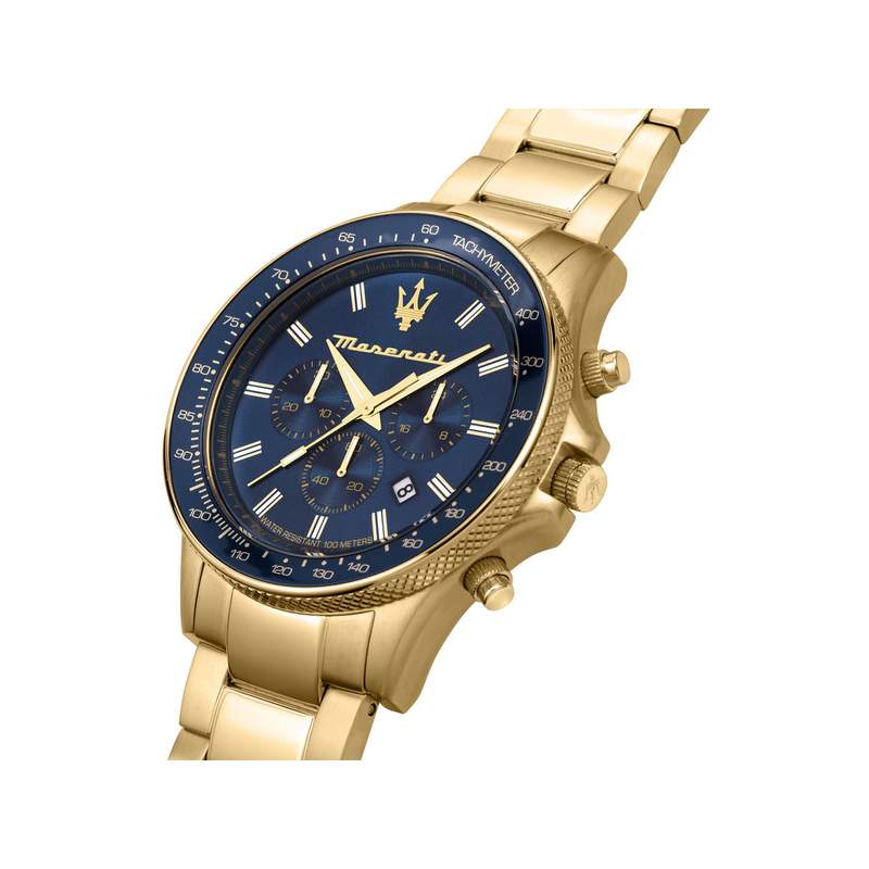 Montre MASERATI homme bracelet acier inoxydable doré jaune - vue 4