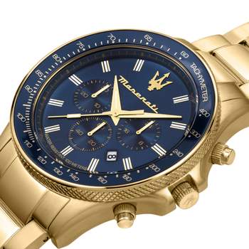 MASERATI herenhorloge met gouden roestvrijstalen armband