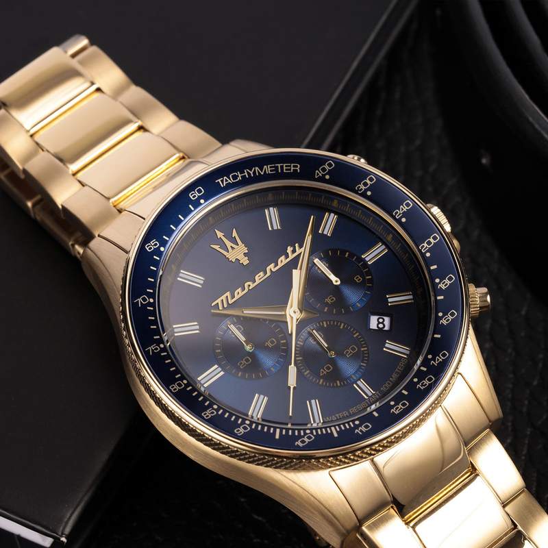 Montre MASERATI homme bracelet acier inoxydable doré jaune - vue D2