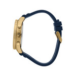 Montre MASERATI homme acier doré jaune bracelet silicone bleu - vue 2