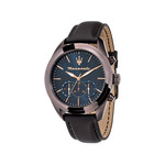 Montre MASERATI homme acier marron bracelet cuir marron - vue 1