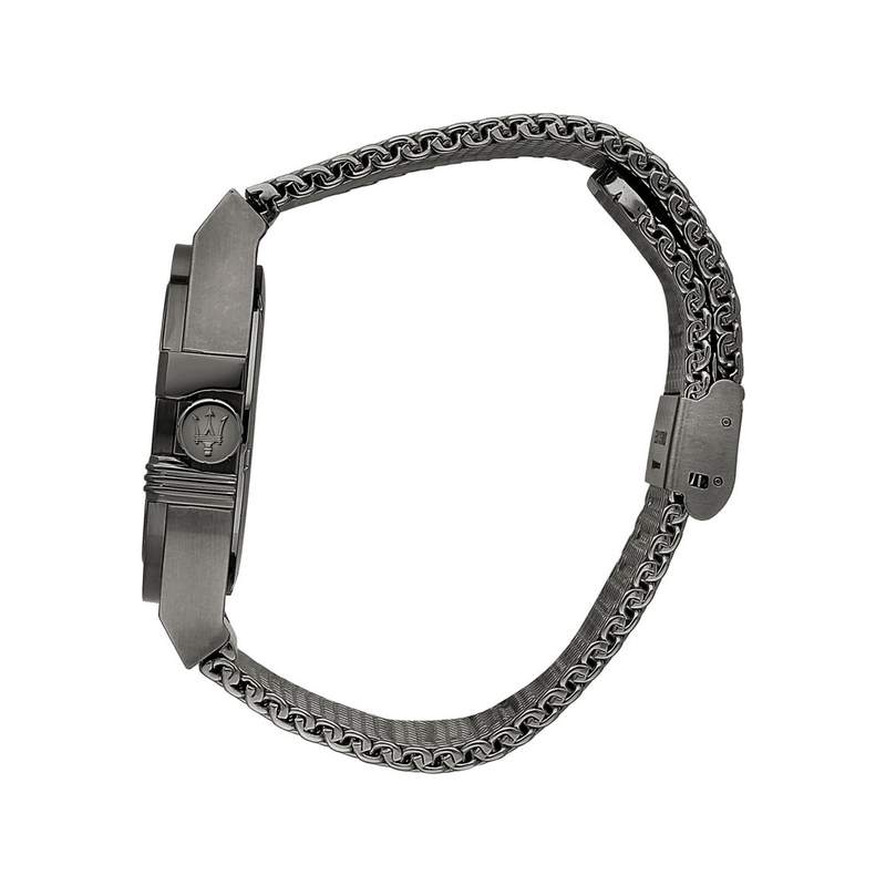 Montre MASERATI homme bracelet acier inoxydable gris foncé - vue 2