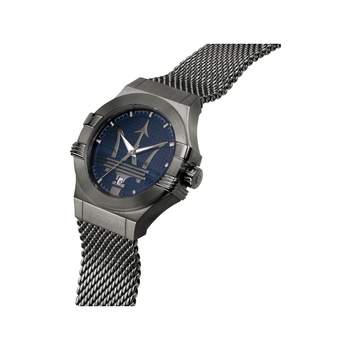 MASERATI herenhorloge met donkergrijze roestvrijstalen armband