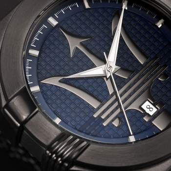 MASERATI herenhorloge met donkergrijze roestvrijstalen armband