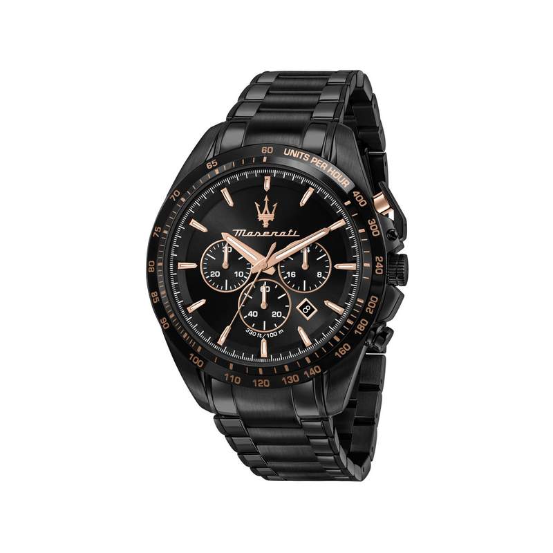 Montre MASERATI homme bracelet acier inoxydable noir - vue 1
