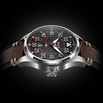 Montre AVI-8 Hawker Hurricane homme acier bracelet cuir marron. Edition limitée. - vue 2