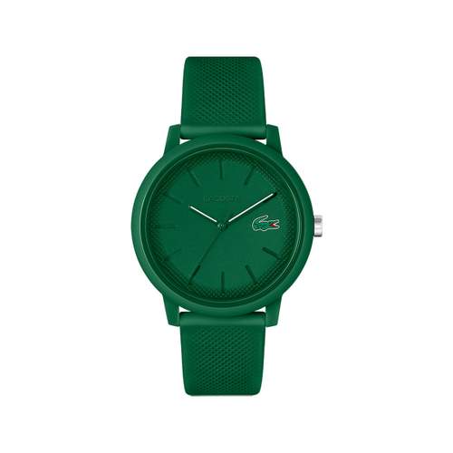 Lacoste.12.12 herenhorloge van hars met groene siliconen band