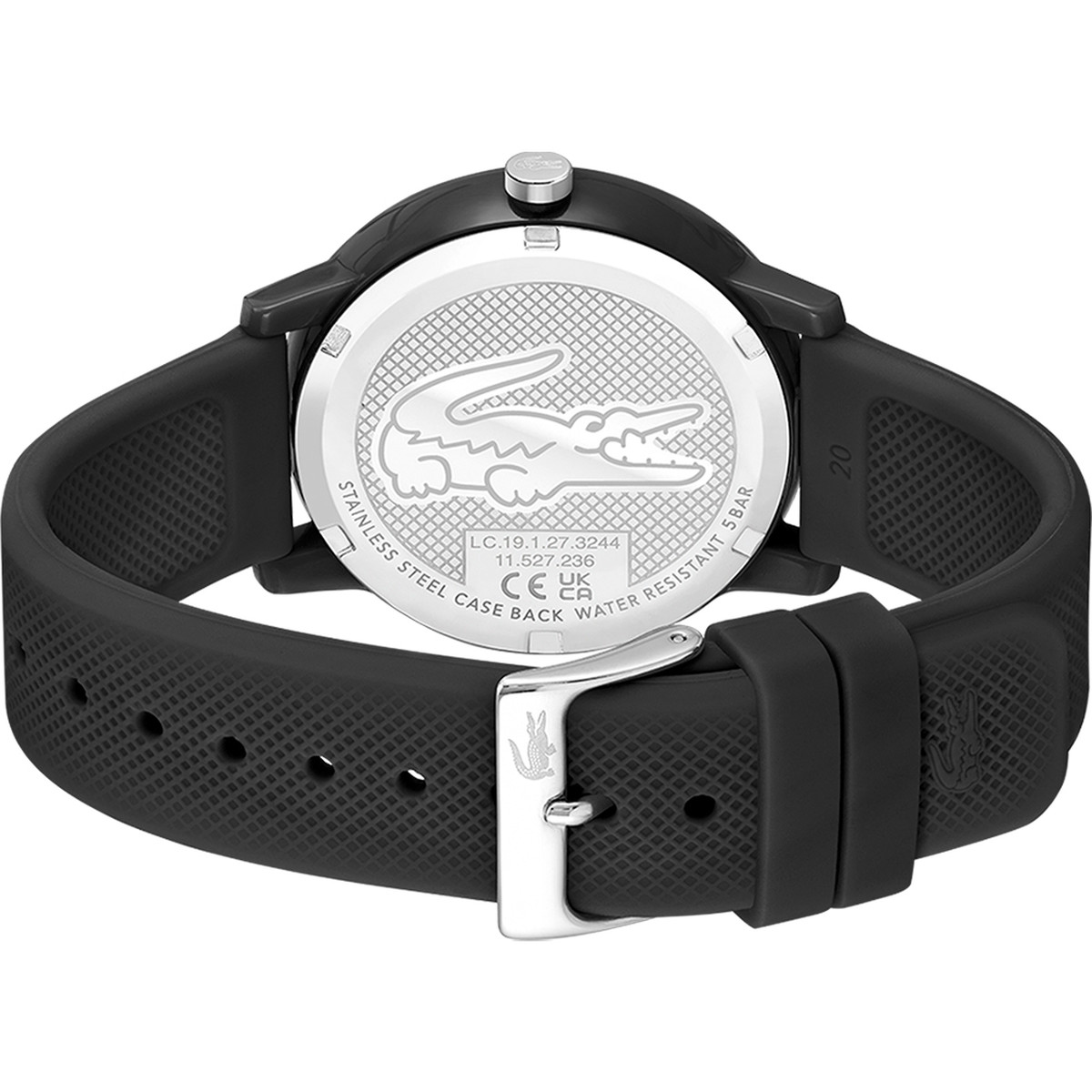 Montre Lacoste.12.12. homme résine bracelet silicone noir - vue 3