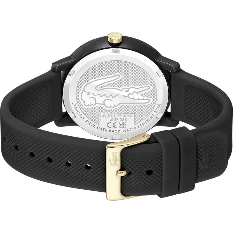 Montre Lacoste 12.12. homme résine bracelet silicone noir - vue 3