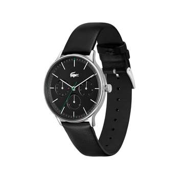 LACOSTE Lacoste Club herenhorloge van staal met zwarte leren band