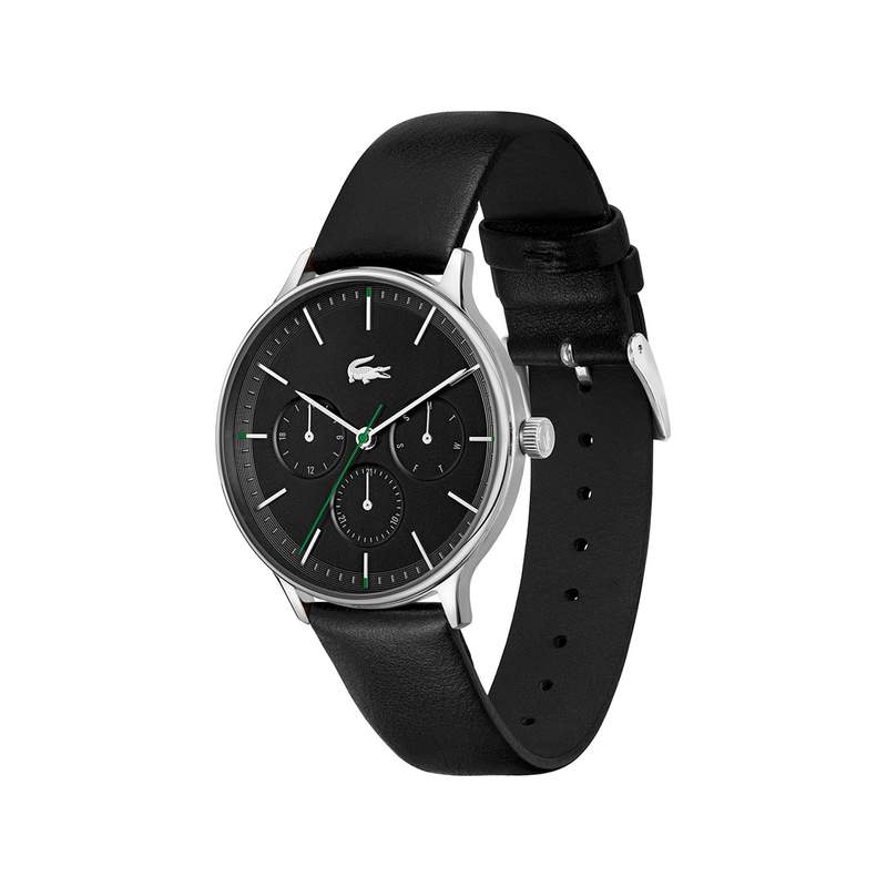 Montre LACOSTE Lacoste Club homme acier bracelet cuir noir - vue 2