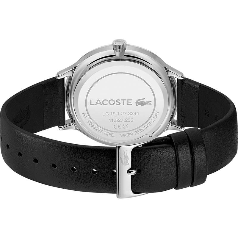Montre LACOSTE Lacoste Club homme acier bracelet cuir noir - vue 3