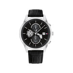 Montre TOMMY HILFIGER Weston homme acier bracelet cuir noir - vue 1