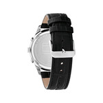 Montre TOMMY HILFIGER Weston homme acier bracelet cuir noir - vue 3