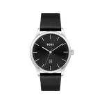 Montre BOSS Reason homme acier bracelet cuir noir - vue 1