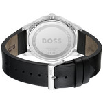 Montre BOSS Reason homme acier bracelet cuir noir - vue 3