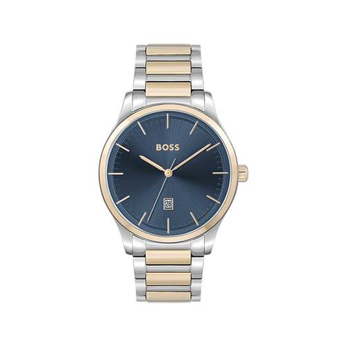 BOSS Reason men's watch with two-tone pink-gold stainless steel bracelet