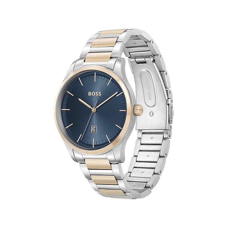 Montre BOSS Reason homme bracelet acier bicolore doré rose - vue 2