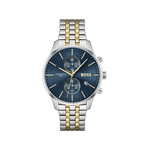 Montre BOSS Associate homme bracelet acier bicolore  doré jaune - vue 1