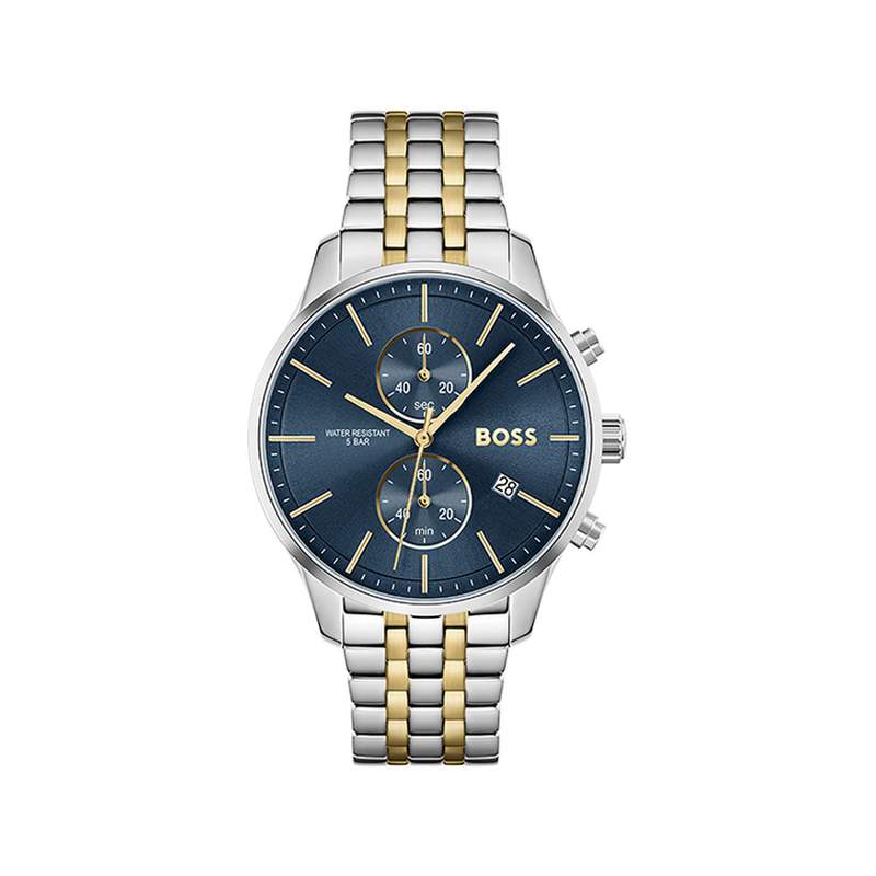 Montre BOSS Associate homme bracelet acier bicolore  doré jaune - vue 1