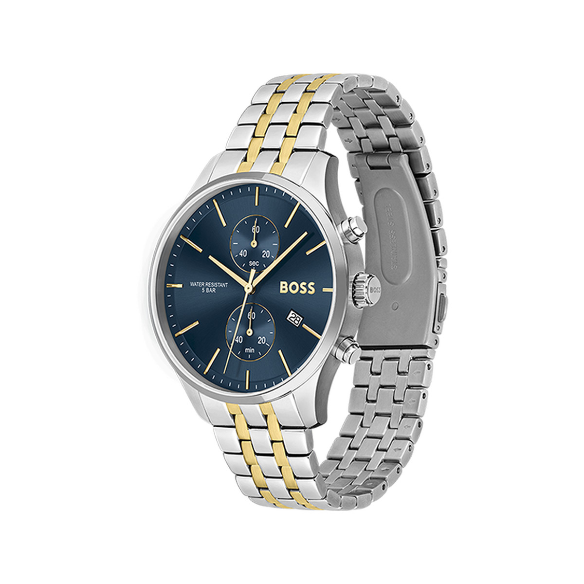 Montre BOSS Associate homme bracelet acier bicolore  doré jaune - vue 2