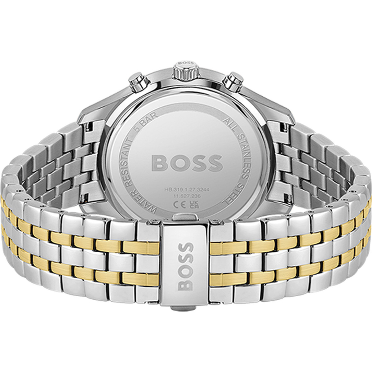 Montre BOSS Associate homme bracelet acier bicolore  doré jaune - vue 3