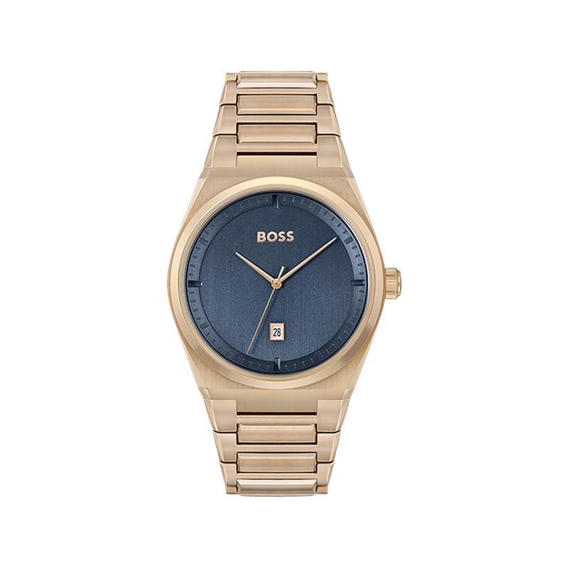 Montre BOSS Steer homme bracelet acier doré rose - vue 1