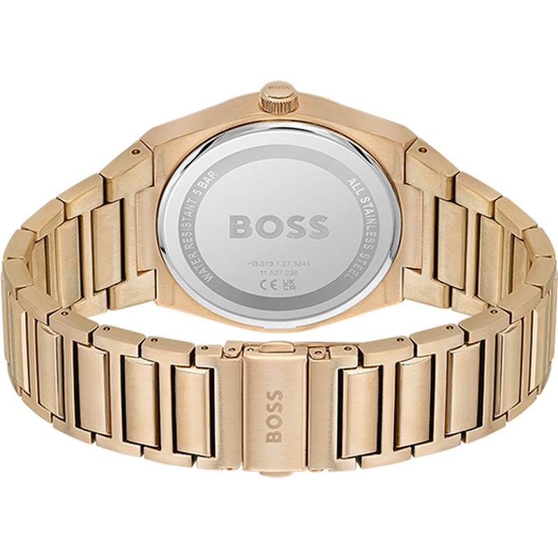 Montre BOSS Steer homme bracelet acier doré rose - vue 3