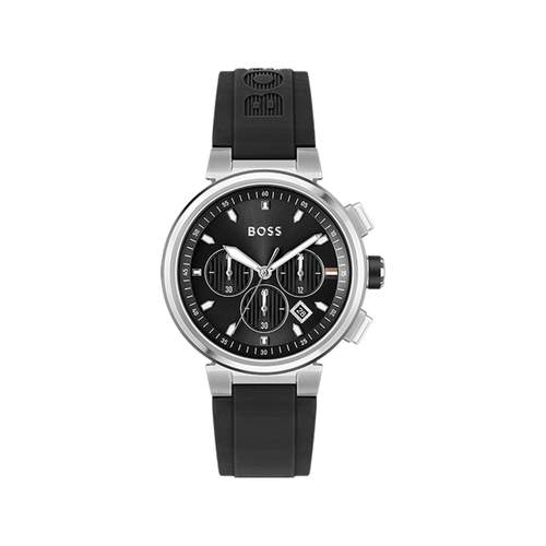 Montre BOSS One homme acier bracelet silicone noir