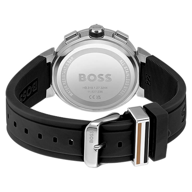 Montre BOSS One homme acier bracelet silicone noir - vue 3