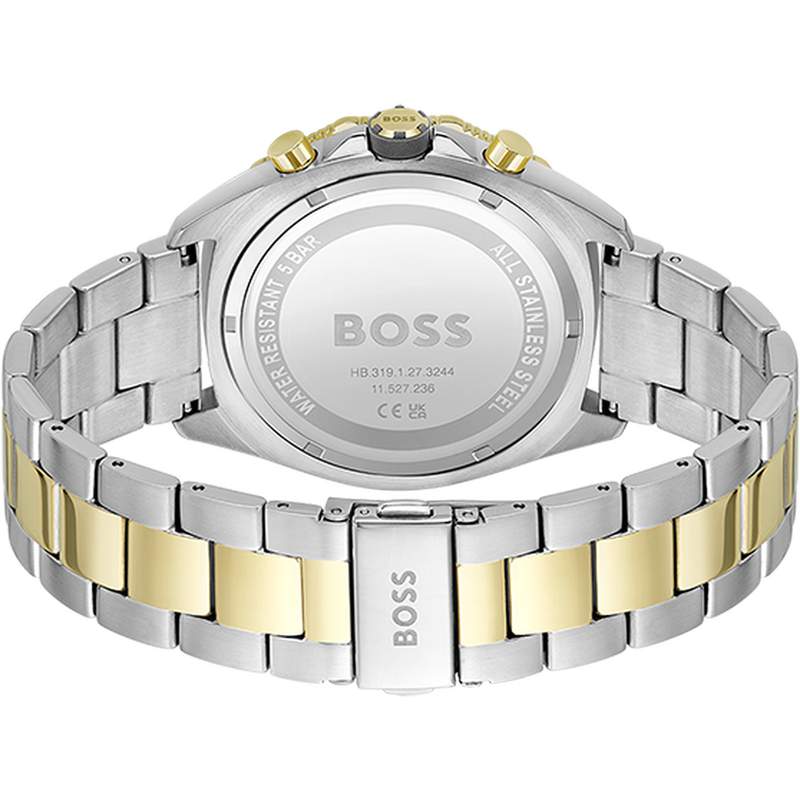 Montre BOSS Energy homme bracelet acier bicolore doré jaune - vue 3
