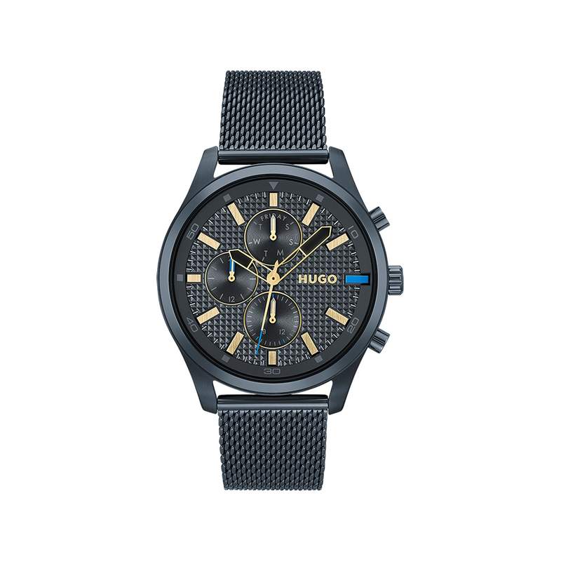 Montre HUGO Chase homme bracelet acier bleu - vue 1