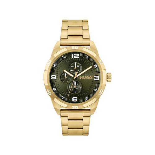 Montre HUGO Grip homme bracelet acier doré jaune