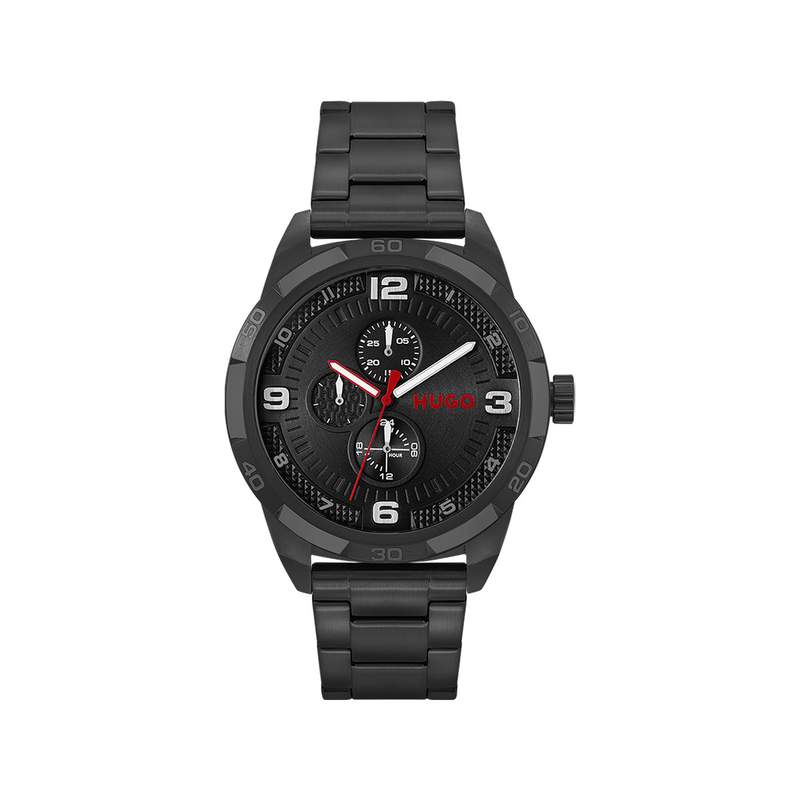 Montre HUGO Grip homme bracelet acier noir - vue 1