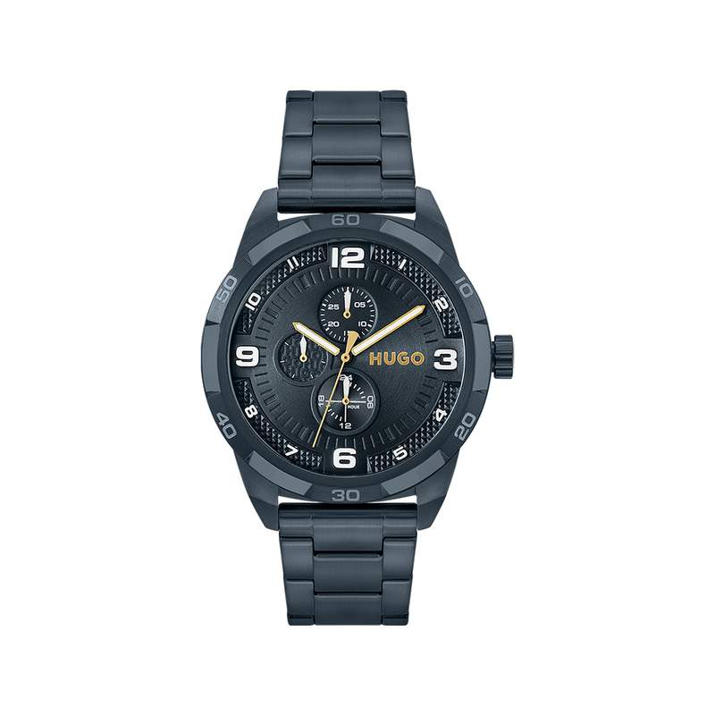 Montre HUGO Grip homme bracelet acier bleu - vue 1